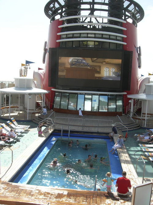 Tom Wharton  |  The Salt Lake Tribune

Watching a movie while sitting in a pool on a cruise ship is a good way to spend spring break.