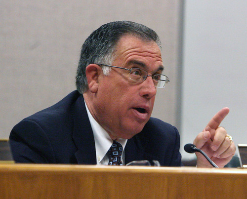 Steve Griffin  |  The Salt Lake Tribune

Utah liquor commissioner Sam Granato listens to public comment during a meeting at the Utah Department of Alcohol Beverage Control building in Salt Lake City on Thursday, March 24, 2011. The commission was taking public comment on liquor store closures in the state.