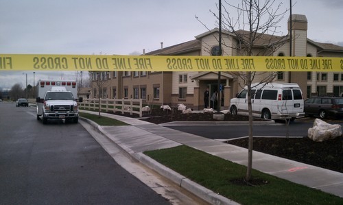 Nate Carlisle | The Salt Lake Tribune
Police are investigating a shooting at a Brigham City assisted-living center called Discovery Place on Friday.