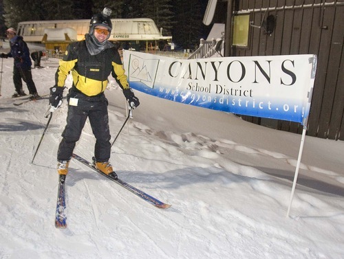 Paul Fraughton  |  The Salt Lake Tribune  
David Doty skis as part of 