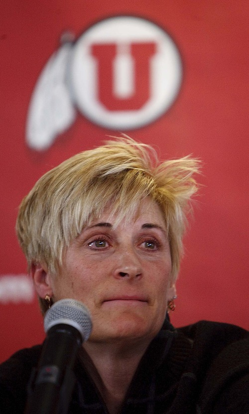 Trent Nelson  |  The Salt Lake Tribune
Elaine Elliott emotionally answers the question of what she'll miss most as the University of Utah women's basketball coach-- her players. Elliott officially announced her retirement in Salt Lake City, Utah, Wednesday, March 23, 2011.