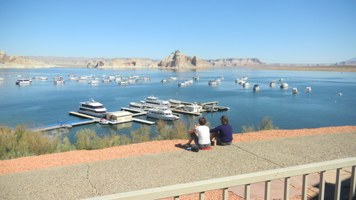 Tom Wharton | The Salt Lake Tribune
Tourists from all over the world gather at Lake Powell to
enjoy the scenery and the boating. But will future water needs cause
the big reservoir to nearly disappear?