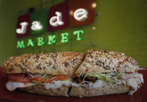 Rick Egan   |  The Salt Lake Tribune

The turkey avocado bacon sandwich is the most popular item on the menu at Rosie's Deli, which is inside the Jade Market on 200 South in Salt Lake City.