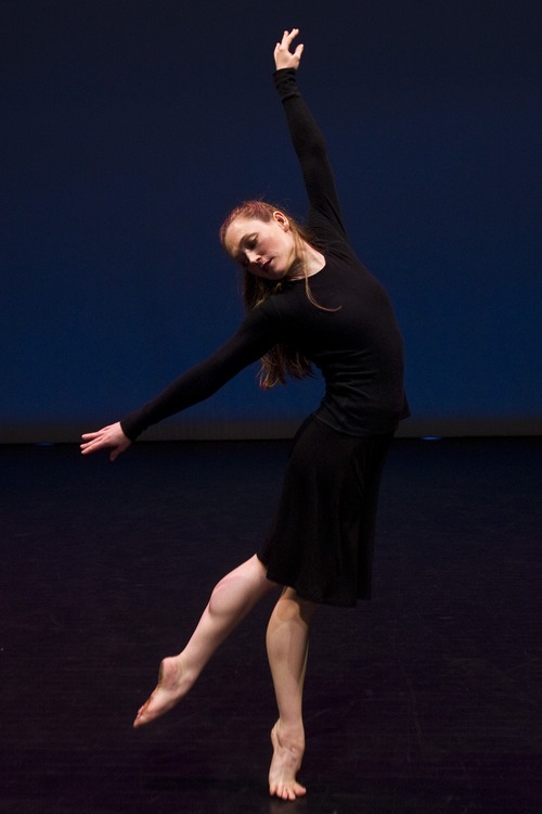 Photo by Chris Detrick | The Salt Lake Tribune 
Colleen Hoelscher dances during a rehearsal of Repertory Dance Theatre's 