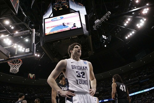 Trent Nelson  |  The Salt Lake Tribune
BYU's Jimmer Fredette as BYU defeats Gonzaga in the NCAA Tournament, men's college basketball at the Pepsi Center in Denver, Colorado, Saturday, March 19, 2011, earning a trip to the Sweet 16.