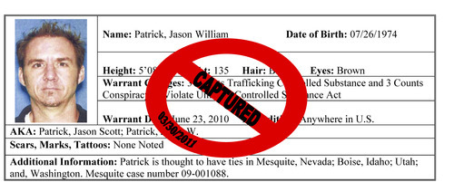 The Nevada Most Wanted list shows Jay Patrick as 