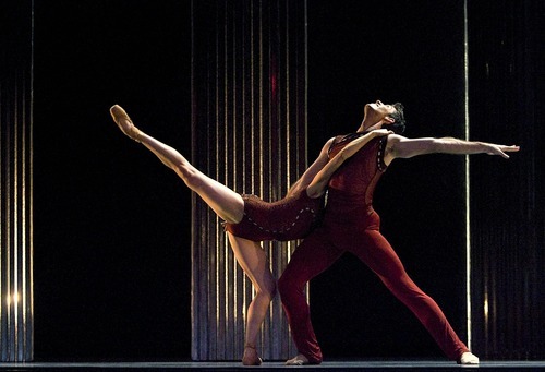 Djamila Grossman  |  The Salt Lake Tribune

Romi Beppu and Michael Bearden of Ballet West dance during a rehearsal of 