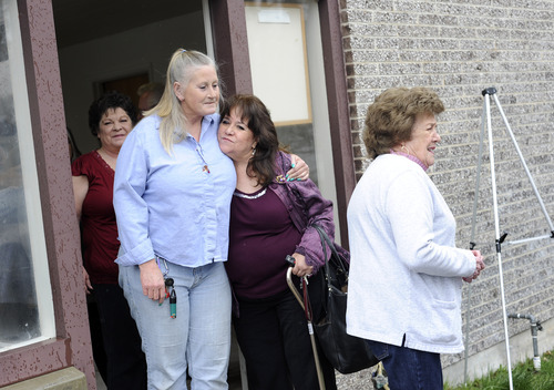 Sarah A. Miller  |  The Salt Lake Tribune
Community organizer Virginia Marrufo-Martinez, right, hugs Parkhill Manufactured Home Park resident Minnie Yardley during the park's celebration for becoming a resident owned co-op Saturday.