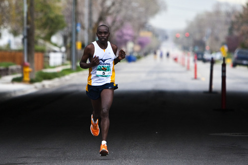 Photo by Chris Detrick | The Salt Lake Tribune 
Jonathan Ndambuki competes during the 2011 Salt Lake Marathon Saturday April 16, 2011. Ndambuki won the marathon with a time of 2:25.56.