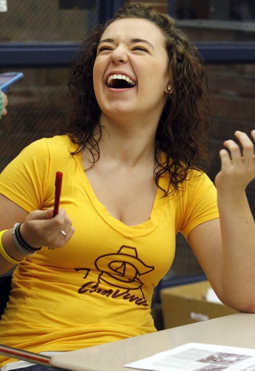 Rick Egan   |  The Salt Lake Tribune

Award-winning reporter Kiley Atkins writes for the student newspaper at Taylorsville High. The Utah Press Association named Taylorsville High's newspaper, the Warrior Ledger, the best high school paper in the state.