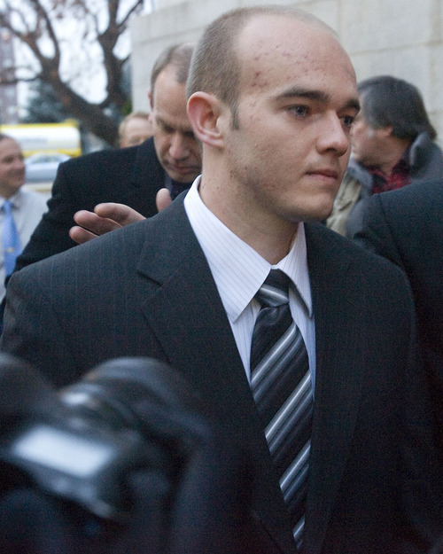 Al Hartmann |  Tribune file photo
Former Blackwater guard Nick Slatten enters court in Salt Lake City Dec. 8, 2008.