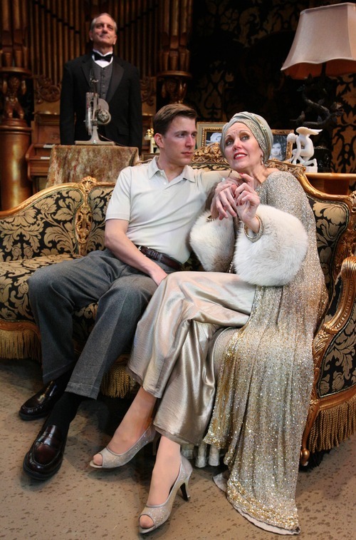 Leah Hogsten  |  The Salt Lake Tribune
Lynne Wintersteller as Norma Desmond, Ben Eakeley as Joe Gillis and Martin Vidnovic as Max the Butler in Pioneer Memorial Theatre's upcoming production of  