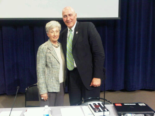 Utah Attorney General Mark Shurtleff, pictured here with Doris Meissner, director of the U.S. Immigration Policy Program, has had a second face-to-face meeting with officials at the Department of Justice in an attempt to head off a federal lawsuit against the state's new immigration laws. Courtesy of Attorney General's office
