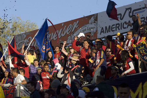 Steve Griffin  |  The Salt Lake Tribune

RSL fans cheer in the stands as Real Salt Lake faces CF Monterrey at RioTinto Stadium Wednesday, April 27, 2011