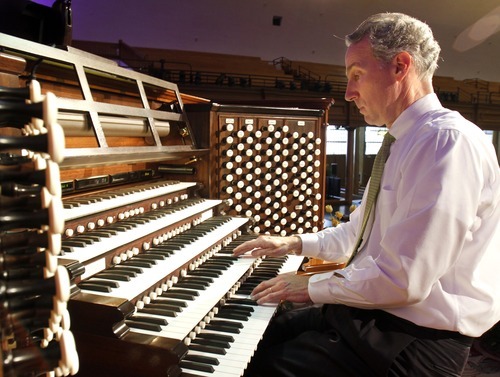 Rick Egan   |  The Salt Lake Tribune

Mormon Tabernacle organist Rick Elliott will be making a guest appearance across the street in Abravanel Hall with the Utah Symphony in May.