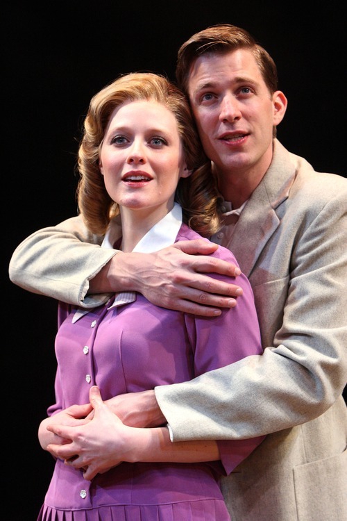 Leah Hogsten  |  The Salt Lake Tribune
 Ben Eakeley as Joe Gillis and Vanessa Reseland as Betty in Pioneer Memorial Theatre's upcoming production of  