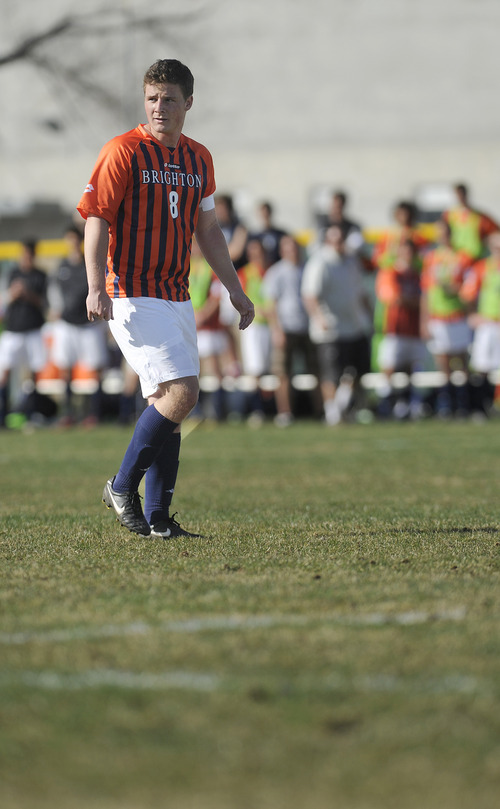 Sarah A. Miller  |  The Salt Lake Tribune

Brighton High School senior Jerry Dearden plays in the last soccer match his dad was able to attend April 1, 2011, at Brighton High School, just three days before he died. Hugh made an effort to attend all of his children's events, especially soccer games.