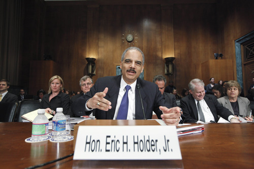 J. Scott Applewhite | The Associated Press

Attorney General Eric Holder testifies on Capitol Hill in Washington, Wednesday, May 4, 2011, before the Senate Judiciary Committee.