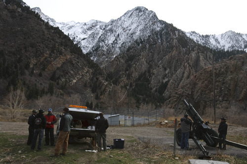 Leah Hogsten  |  Tribune file photo
UDOT avalanche forecasters prepare the Howitzer for firing into the Stairs Gulch area of Big Cottonwood Canyon last November.