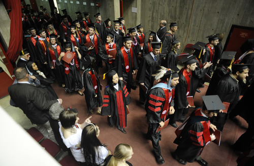 Sarah A. Miller  |  The Salt Lake Tribune

University of Utah graduates proceed into the Huntsman Center for their commencement ceremony Friday, May 6, 2011, in Salt Lake City. Over 7,000 students received their degrees.