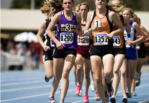 Djamila Grossman  |  The Salt Lake Tribune

Girls compete in the 1600 m at the BYU Track and Field Invitational at Brigham Young University in Provo, Utah, on Saturday, May 7, 2011.