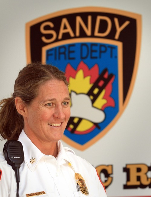 Rick Egan   |  The Salt Lake Tribune
The Sandy Fire Department has named its first-ever female battalion chief, Annette Woodhead.