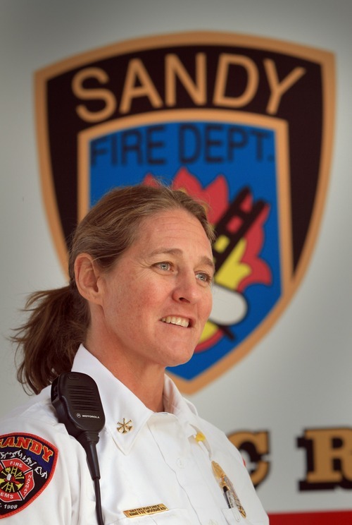 Rick Egan   |  The Salt Lake Tribune
Annette Woodhead is Sandy's highest-ranking female firefighter ever and one of only two female battalion chiefs in the Salt Lake Valley.