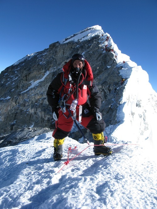 Apa Sherpa of Draper pauses on his way to Mount Everest in May 2010 during his successful attempt to best his own world record for trips to the highest point on the planet. Apa returns to Nepal in 2011 for attempt No. 21. Courtesy Apa Sherpa