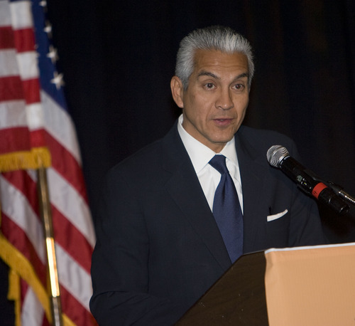 Al Hartmann  |  The Salt Lake Tribune
Javier Palomarez, president of the U.S. Hispanic Chamber of Commerce, speaks to the Utah Hispanic Chamber of Commerce 5th Annual Convention and Expo on Friday.