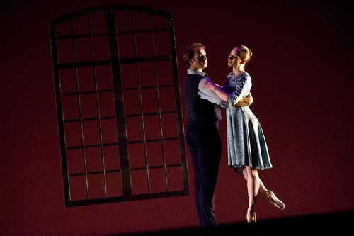 Djamila Grossman  |  The Salt Lake Tribune

 Ballet West artists Katherine Lawrence and Jason Linsley perform in the dress rehearsal of 