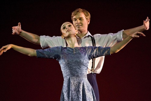 Djamila Grossman  |  The Salt Lake Tribune

 Ballet West artists Arolyn Williams and Alexander MacFarlan perform in the dress rehearsal of 