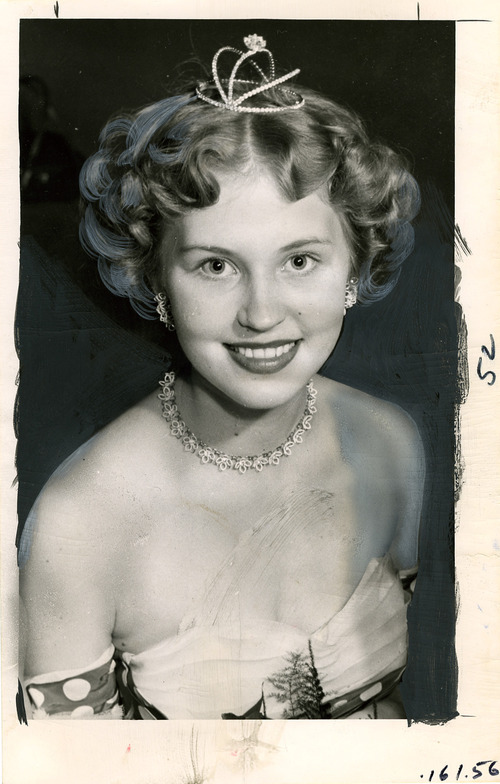 File photo | The Salt Lake Tribune

This is a photo of Charlotte Sheffield when she was the Sugar House Centennial Queen in 1954. She went on to be Miss USA in 1958.