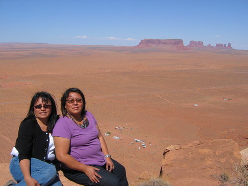 Judy Fahys  |  The Salt Lake Tribune
Sisters Mary Helen Begay and Helen Myerson are on Oljato Mesa near the Skyline Mine. Uranium contamination leftover from the mine on the western edge of Monument Valley is being cleaned up by the U.S. Environmental Protection Agency. The women are worried that future generations of Navajos will not understand the radiation hazards in their heritage.