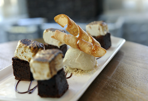 Sarah A. Miller  |  The Salt Lake Tribune

Molten chocolate s'mores dessert with banana ice cream at Silver on Main Street in Park City.