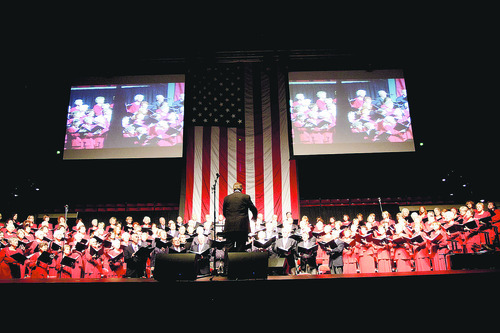 Cobb Condie  |  Special to the Tribune

Southern Utah Heritage Choir sings patriotic songs as a tribute to the local members of the National Guard that will soon be leaving overseas on Thursday, June 2, 2011 at Dixie State College.