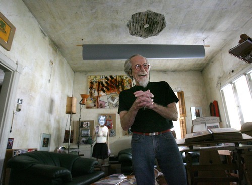 Steve Griffin  |  The Salt Lake Tribune

Artist Jim Williams in his Salt Lake City home Wednesday, June 1, 2011. Williams has been installing his art work in his home for years.