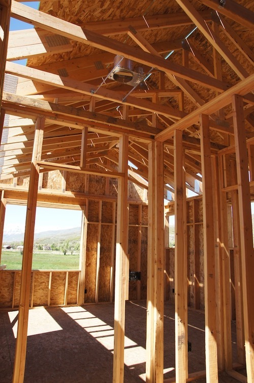 Kim McDaniel | The Salt Lake Tribune
Front room on right side of the 2012 HGTV Dream Home near Midway, at end of short hall beyond the great room. There are two large windows facing the back and side, and two small windows facing front. There appears to be an en suite bath.