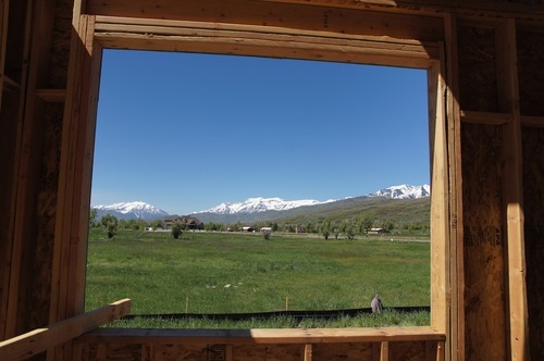 Kim McDaniel | The Salt Lake Tribune
View from the side window of the bedroom in front of the 2012 HGTV Dream Home near Midway, facing east.