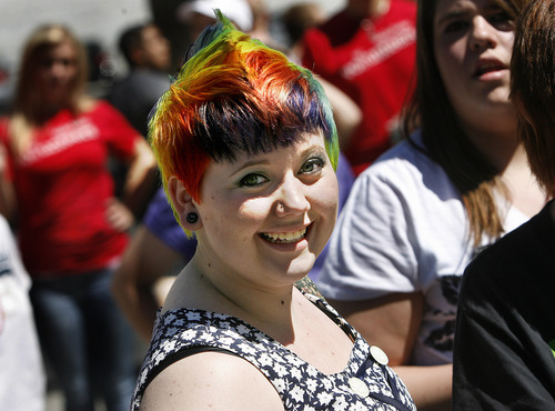 Scott Sommerdorf  |  The Salt Lake Tribune
The Utah Pride parade, launching from 300 South and 400 East at 10 a.m. Sunday. This year's grand marshall is comedienne Roseanne Barr, Saturday, June 5, 2011.