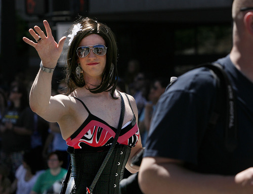Scott Sommerdorf  |  The Salt Lake Tribune
Pride Parade as it heads down 200 South, Sunday, June 5, 2011.