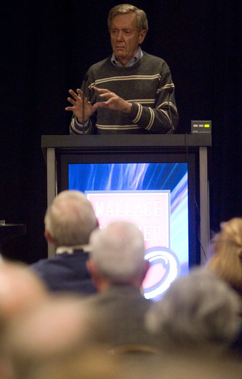 Tribune file photo
Former Secretary of the Interior Bruce Babbitt addresses a crowd during the Stegner Center's 14th annual symposium on March 6, 2009. Babbitt said President Barack Obama has been 