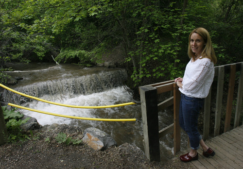 Rick Egan   |  The Salt Lake Tribune
Annie Payne watches Red Butte Creek flow under a bridge below her home on Yalecrest Monday. Chevron pledges to perform a 