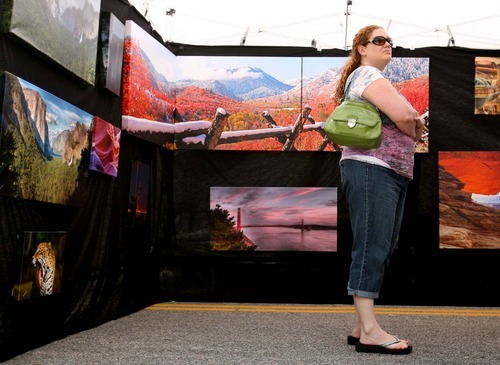 Leah Hogsten  |  The Salt Lake Tribune
Danielle VanArk of Plain City at the 8th annual Ogden Arts Festival  at Ogden's Historic Union Station,  Saturday, June 11 2011 in Ogden . The free event featured works of more than 60 local and regional artists, live music, exhibits and art activities for kids.