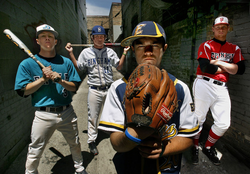 Photo Illustration by Scott Sommerdorf  |  The Salt Lake Tribune
The Tribune's All-State baseball selections:
Kody Davis, Juan Diego - 3A
Stefan Cantwell, Bingham - 5A
Morgun Phelps, Enterprise - 2A
Kayden Porter, Spanish Fork - 4A