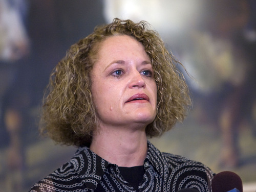 Al Hartmann  |  The Salt Lake Tribune
Rep. Jackie Biskupski, D-Salt Lake City, Utah's first openly gay legislator, resigned Monday, June 13, from the Utah House of Representatives after serving for 12 years.  She said that due to unforeseen circumstances she must move outside her district.
