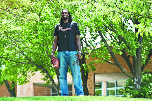 Photo by Chris Detrick | The Salt Lake Tribune 
Utah Blaze defensive end Caesar Rayford poses for a portrait at the Decker Lake Youth Center Wednesday June 15, 2011.  Rayford works there as a part-time counselor.