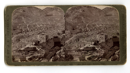 The Blue Rock Mine in Eureka, Utah, is seen in this 1906 stereographic image. Tribune file photo