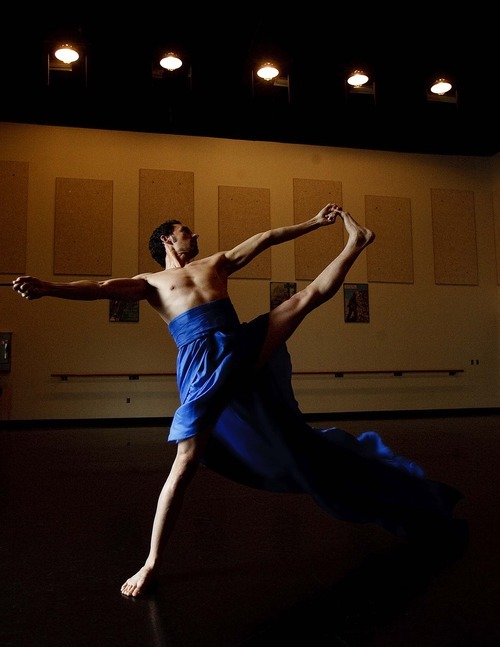 Trent Nelson  |  The Salt Lake Tribune
Stevan Novakovich rehearses at the Rose Wagner Performing Arts Center for an SBDance performance.