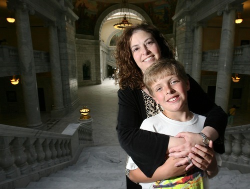 Steve Griffin  |  The Salt Lake Tribune
Allyson Gamble with her 10-year-old son Ben. While Gamble was pregnant with her son, she suffered from a rare form of heart failure that researchers in Utah are now one step closer to understanding.