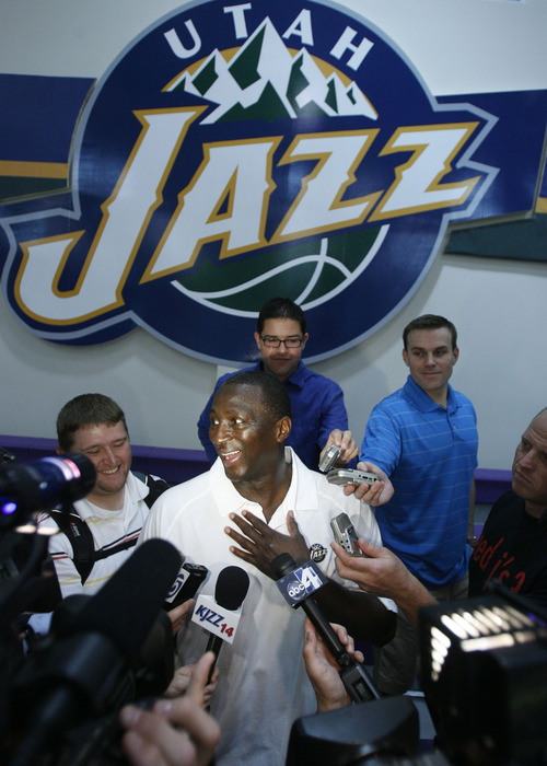 Francisco Kjolseth  |  The Salt Lake Tribune
Coach Tyrone Corbin of the Utah Jazz speaks with the media following a workout with several Jazz draft prospects on Wednesday, June 15, 2011, at the practice facility in Salt Lake City.